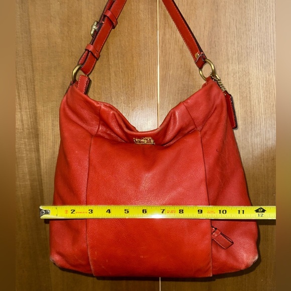 Coach Madison Isabelle Leather Hobo Shoulder Bag in Orange F17275 - Picture 7 of 16